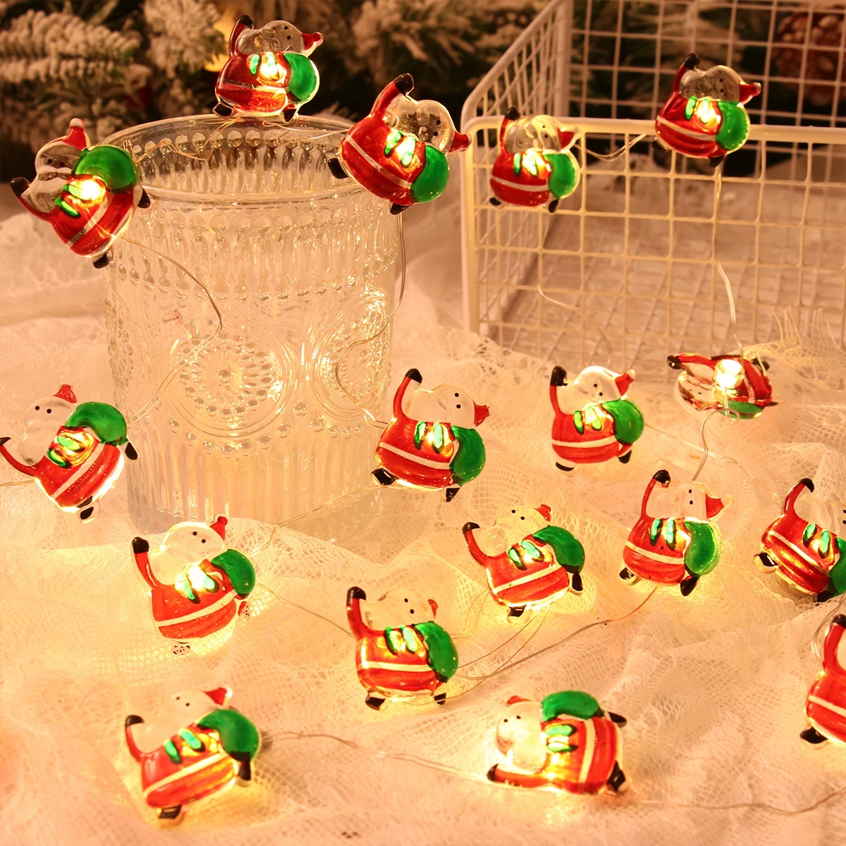 2M 20LED Santa Claus Snowman Elk Garland Lights String Christmas Decorations for Home Xmas Tree Ornaments Navidad New Year christmas decorations