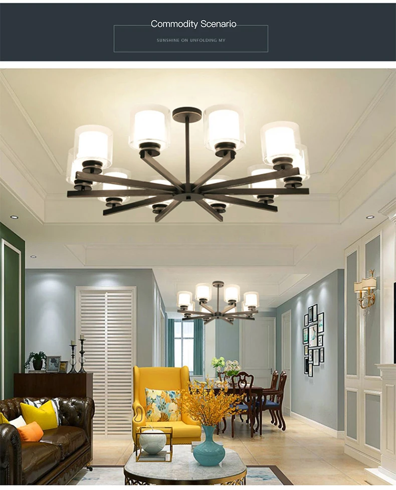 antler chandelier Farmhouse Chandelier Wagon Wheel Modern Ceiling Lamp For Living Room Dining Bedroom Vintage Home Black Silver Light Fixtures E27 flush mount chandelier