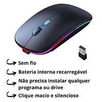 Mouse Wireless Recarregável Led Rgb 2.4 Ghz Sem Fio 4