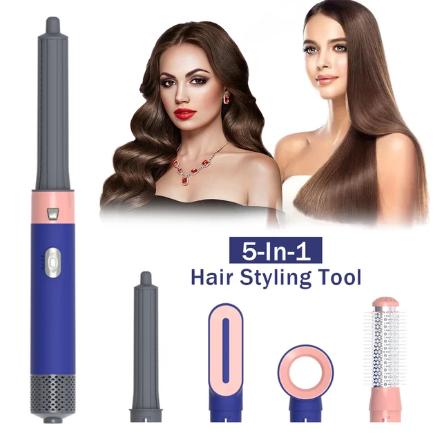 Professional 5-in-1 Hair Dryer Brush Curling Iron with Fast Heating Diffuser & Comb Attachments for Hair Styling 1