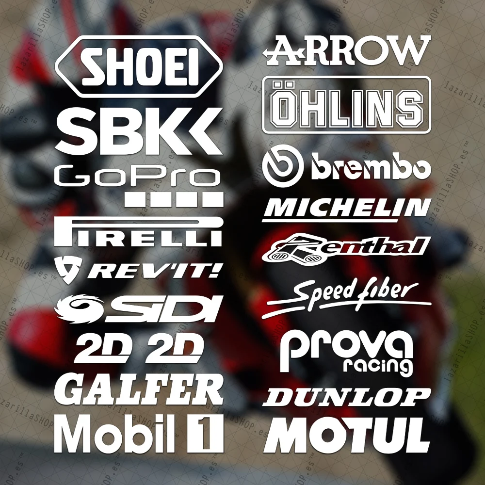 Adesivi Sponsor Per Moto E Caschi - Vinile, Confezione Da 2, Resistente - Foto 3