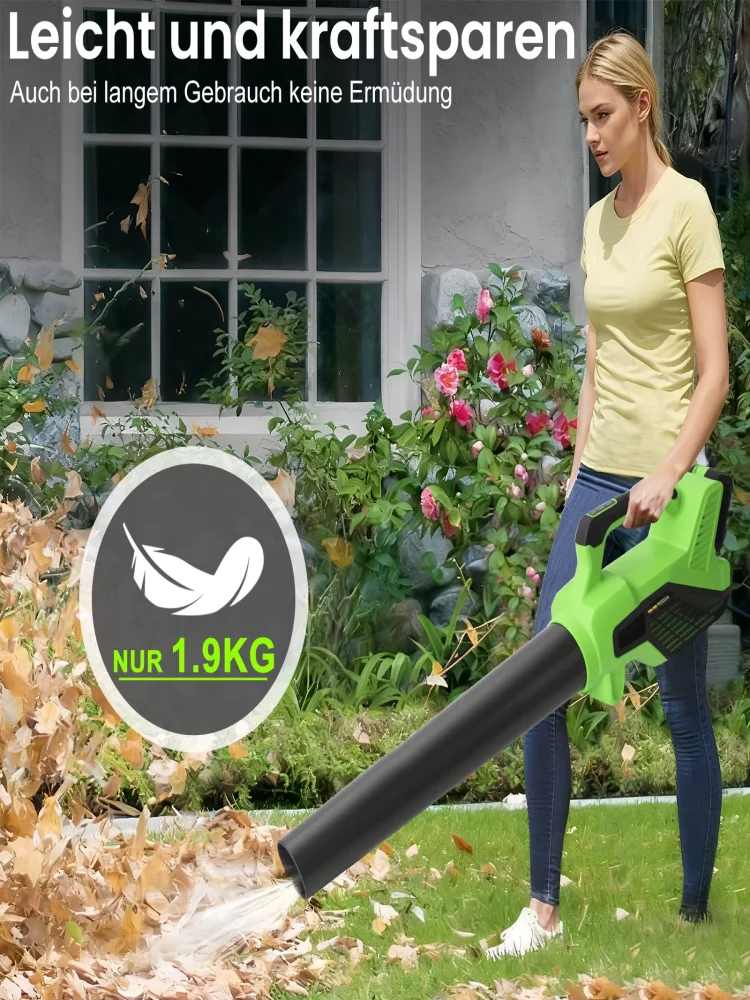 OWJHE 6-Gang bürstenloser elektrischer Luftbläser, 15000 U/min, kabelloses Reinigungsgerät zum Blasen von Laub, Staub und Schnee, für Makita 18-V-Akku – Detail 5