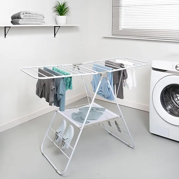 Heavy Duty Gullwing Drying Rack, White Metal. 3