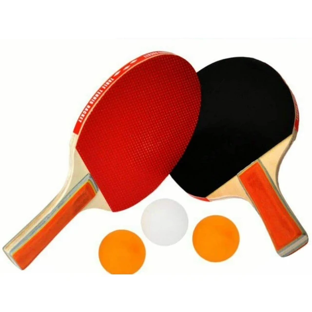 Kit Palas Ping Pong, 2 Raquetas Ping Pong, con Juego De 3 Bolas Y Raquetas
