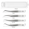 Anti-Static Tweezers Eyelash Extension Professional High Precision Volume Tweezer Stainless Steel Tweezers Antislip Makeup Tool 6