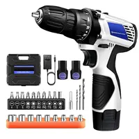 Kit de tournevis sans fil avec batterie, kit d'outils de tournevis électrique 2 en 1 45 N.m, double vitesse 1400 tr/min 1