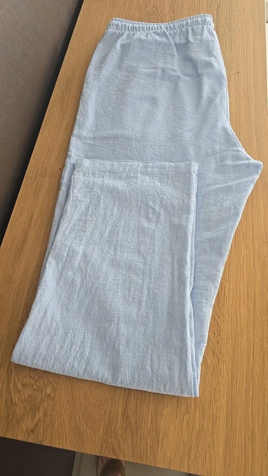 Elegant Cotton Linen Summer Trousers for Women - High Waist Fit photo review