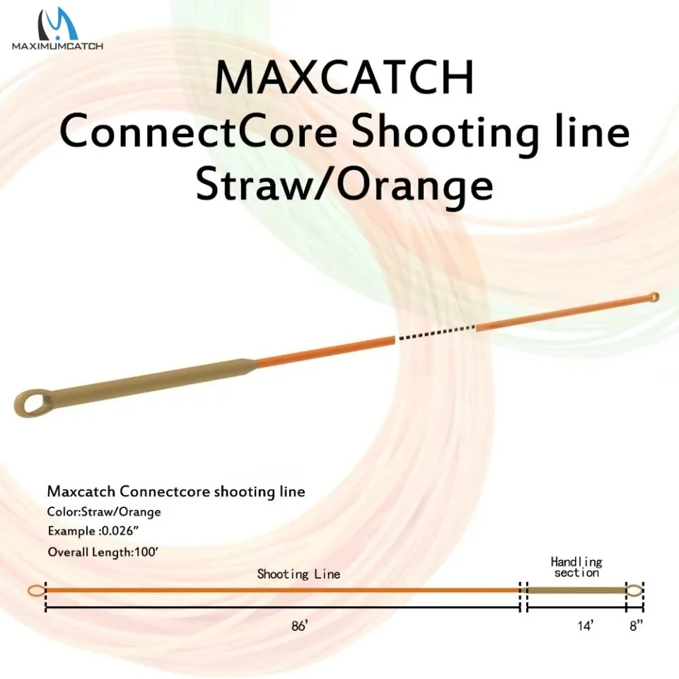 Maximumcatch ConnectCore Shooting Running Line 100ft 20lb/30lb Floating Weight Forward Fly Fishing Nymph Line Tenkara fishing line