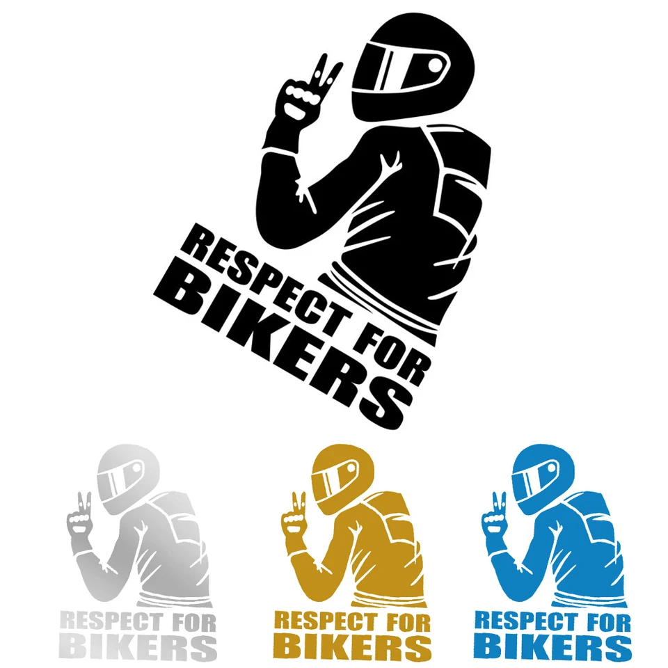 KIMISS Autocollants Pour Moto, 15 X 11 Cm, Respectueux Des Motards, Autocollants De Voiture, Autocollants De Décoration De Voiture Tendance ( Noir