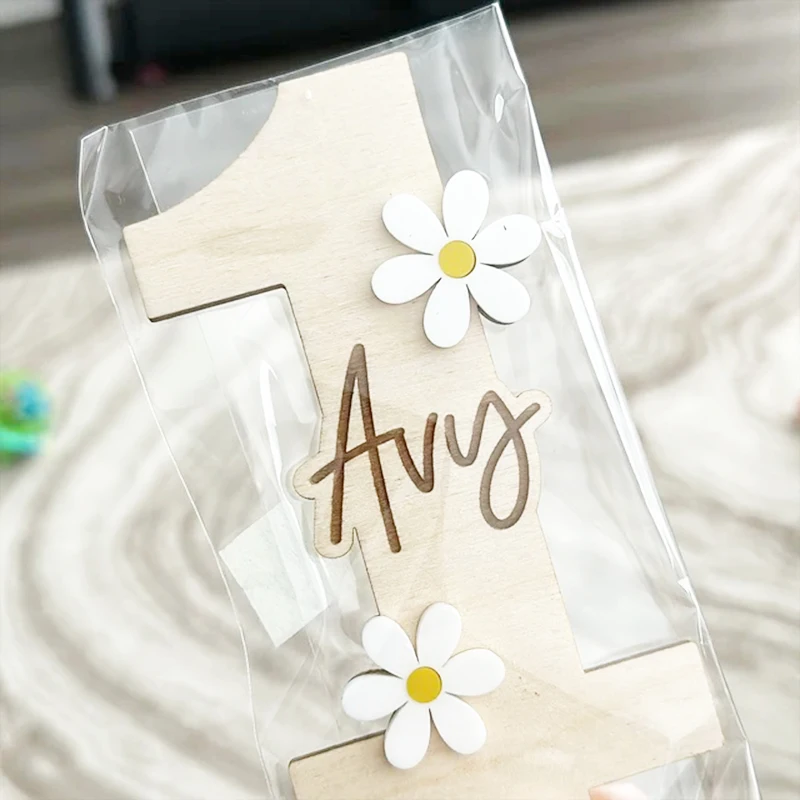Custom Wood Daisy Birthday Cake Topper 5 | Custom Wood Daisy Birthday Cake Topper 5