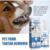 Yegbong 60ml Pet Tartar Removal Foam Cleaner Oral Odor Fresh Deodorant Dogs Cats Dental Calculus Cleaning Teeth Whitening Mousse 1