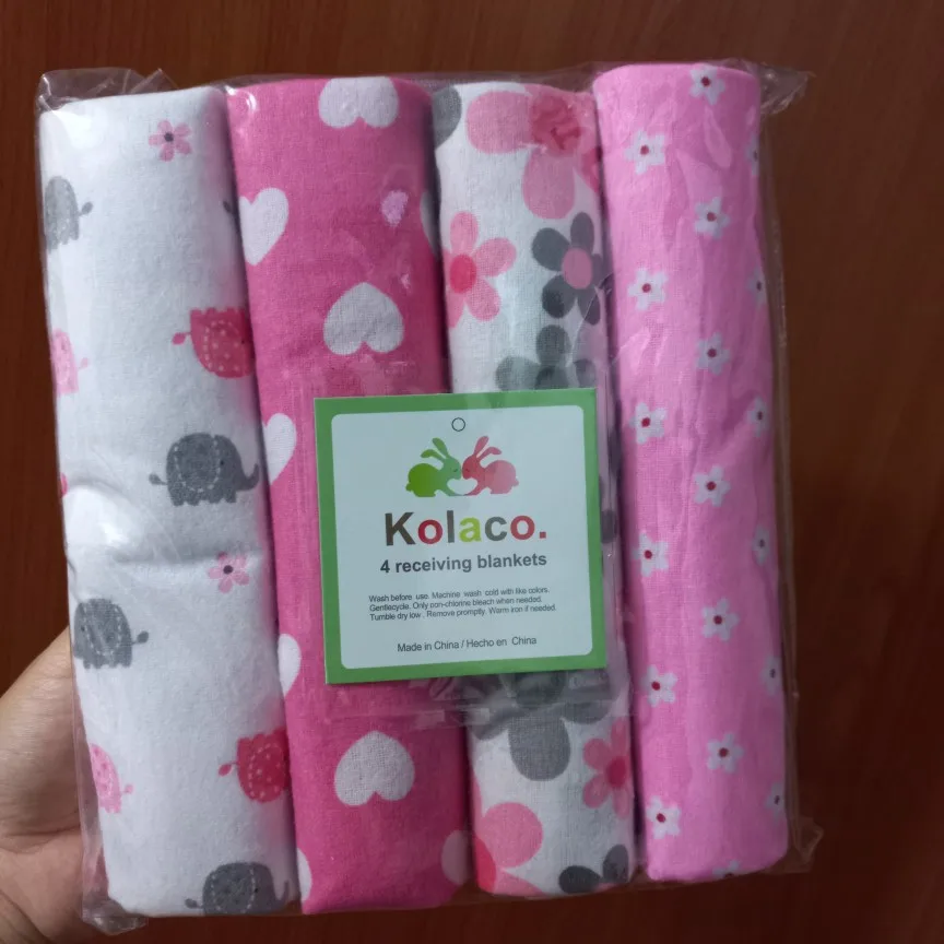 4pcs/pack 100% Cotton Receiving Baby Blanket Newborn 76x76cm Baby Bedsheet Supersoft Blanket Swaddle photo review