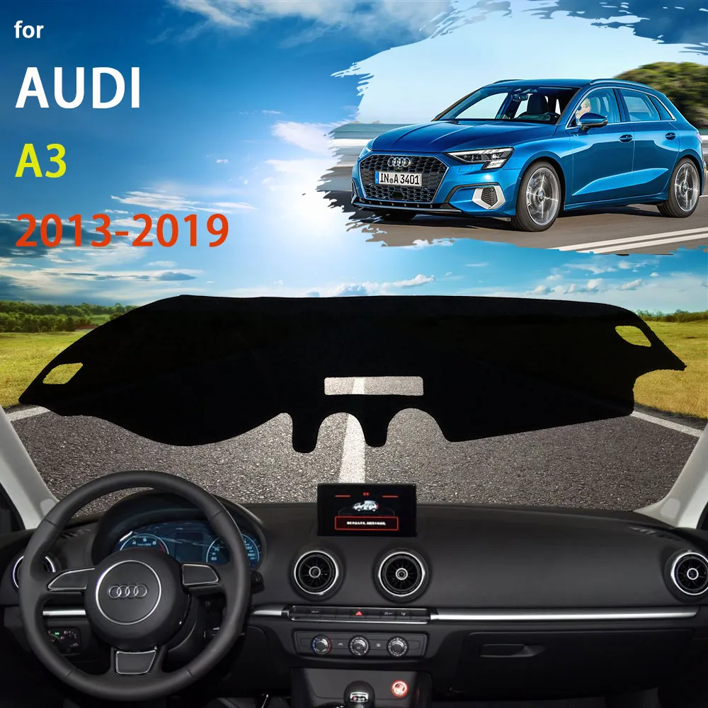 

Коврики для приборной панели, защитные для Audi A3 8V 2013 2014 2015 2016 2017 2018 2019, автомобильные аксессуары, искусственная кожа, защита от УФ-лучей, коврик для приборной панели