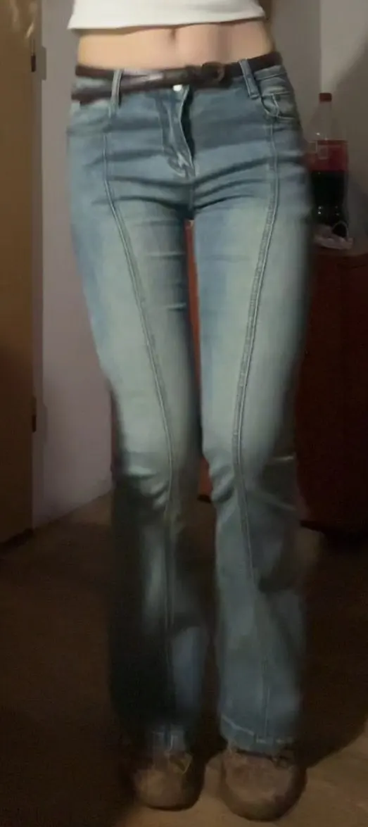 Female Jeans High Waist Elastic Micro Flared Woman Hong Kong Style Denim Bell Bottom Pants Woman Retro Oversized Boot Cut Jeans photo review