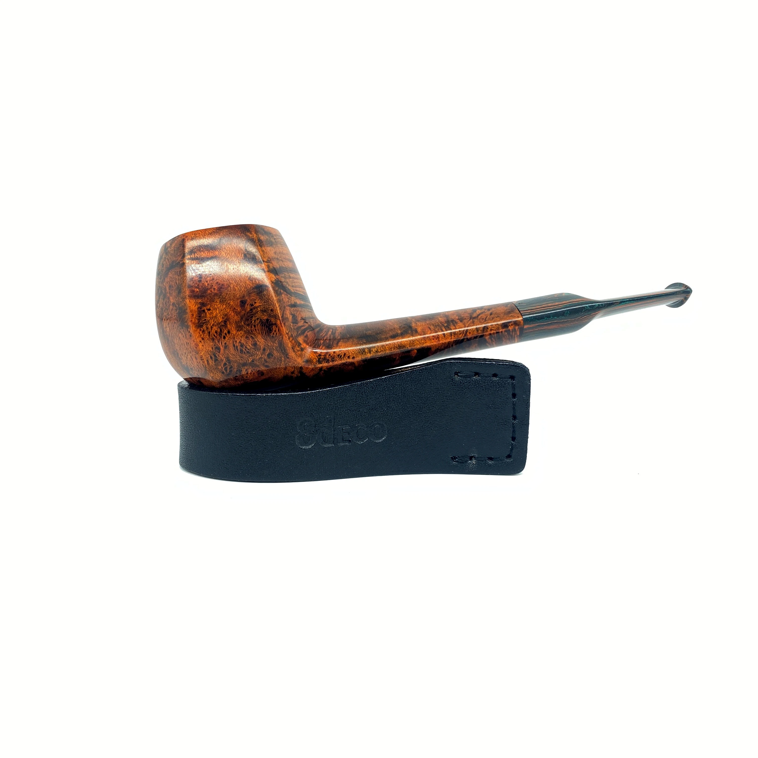 MUXIANG-Pipe à tabac en bruyère faite à la main, caoutchouc vulcanisé coloré, embout buccal, bol hexagonal, poignée droite, cadeau du père