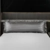 1pc White And Black And Grey Polyester Satin Strip Flounce Side Body Pillowcase Soft For Sofa Decorative Bed Pillowcase 3