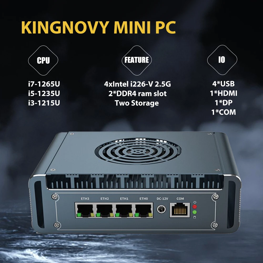 

2023 12 Поколение Alder Laker Soft Router Core i7-1265U 4xIntel i226 2,5G LAN Proxmox VMs сервер компьютер брандмауэр Мини ПК