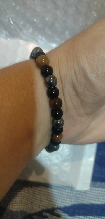 Triple Protection Bracelet: Tiger’s Eye, Obsidian & Hematite photo review