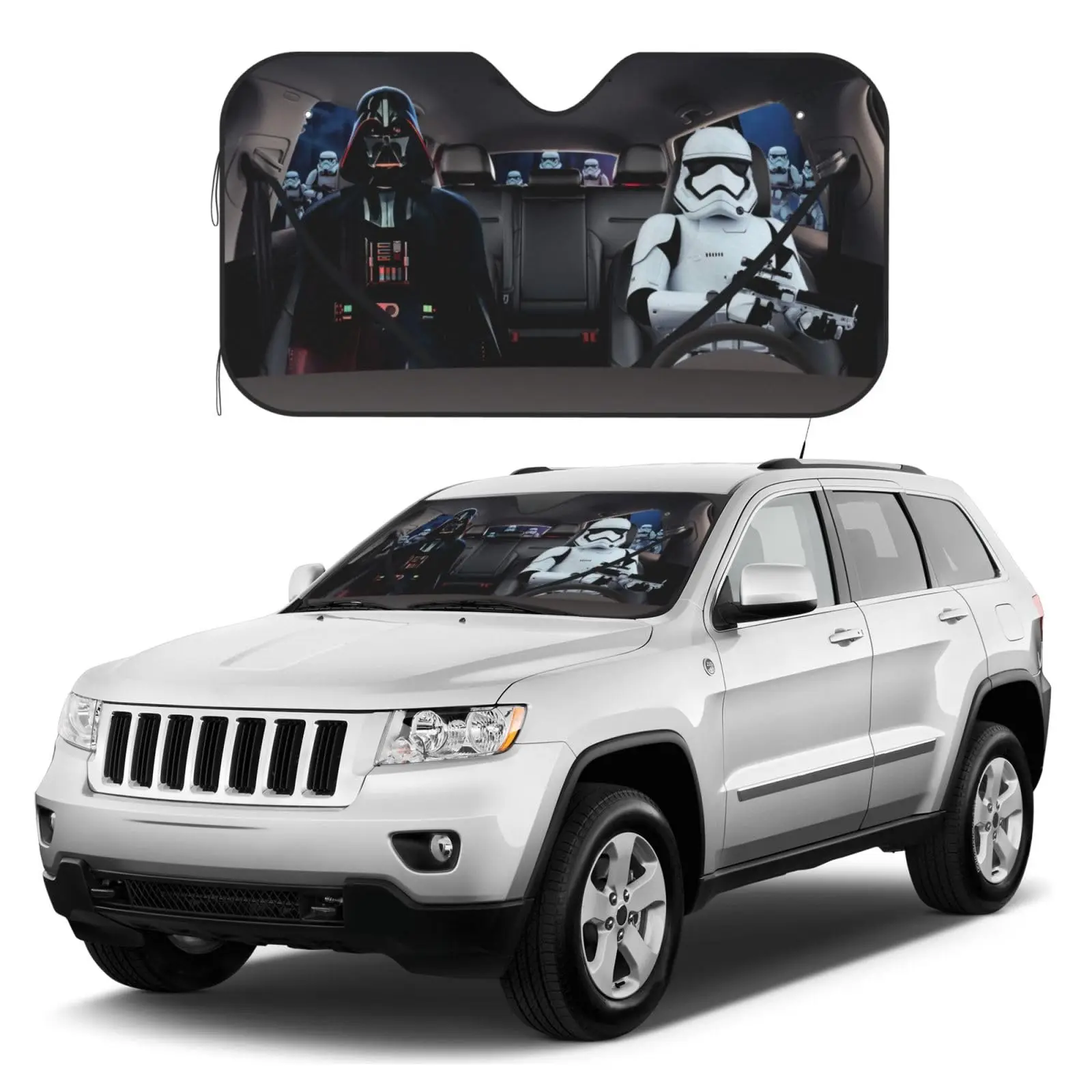 S-star Funny W-wars Windshield sun Shade Car Sun Shade for Front Windshield Sunshades Foldable Visor Protector Blocks UV Rays