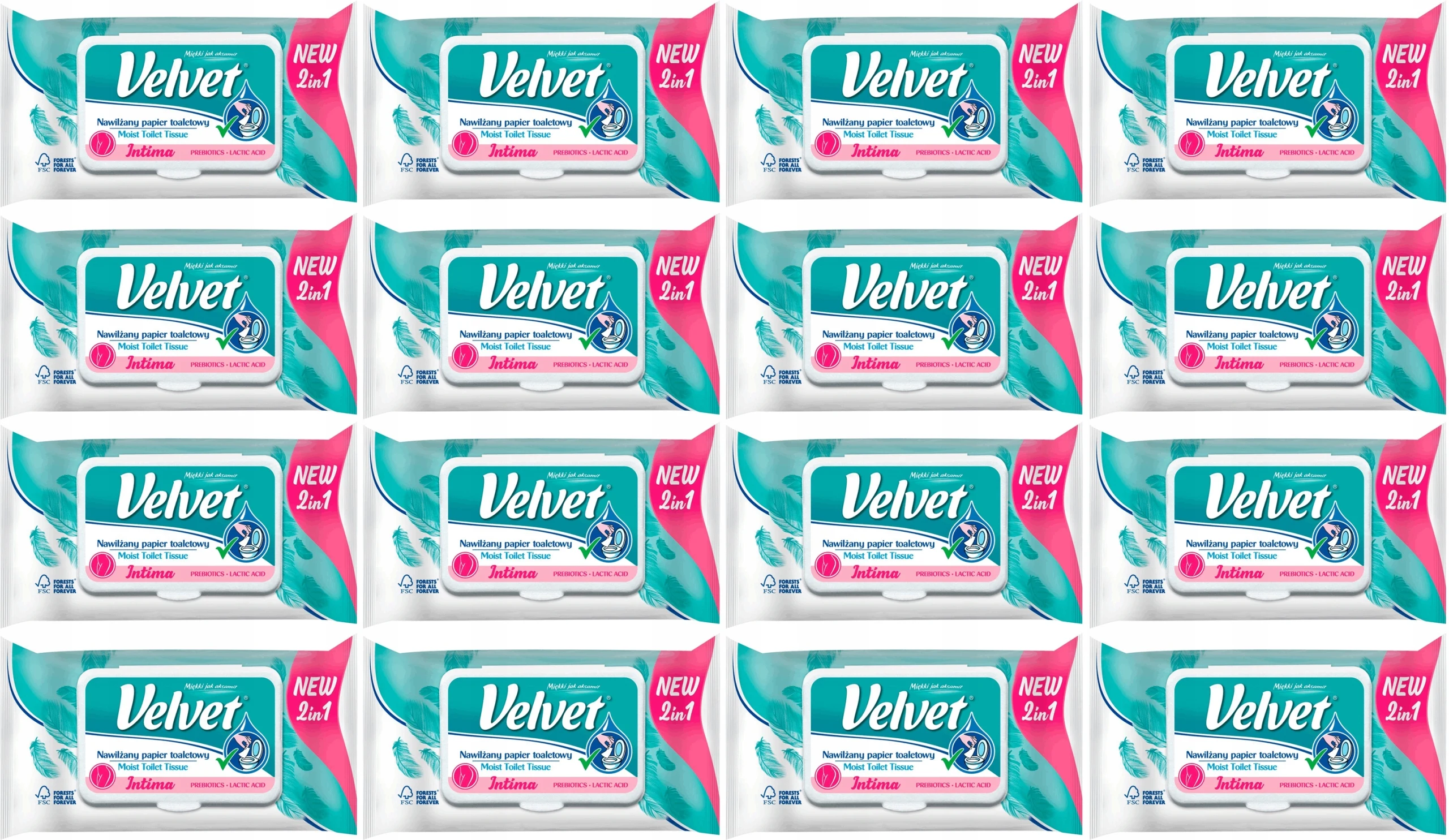 Papier nawilżony Velvet 672 listki INTIMA z Polski za $20.05 / ~75zł
