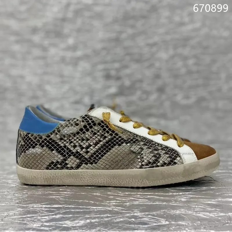 Women&Men New GOLDEN Classical Shoes Designer GOOSE Sneakers Silver Glitter Leopard Real Leather Style Shoe 5
