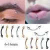 1Pc 16G Titanium Eyebrow Piercing 3MM Ball Curved Barbell Lip Piercing Externally Threaded Banana Daith Pircing Ear Jewelry