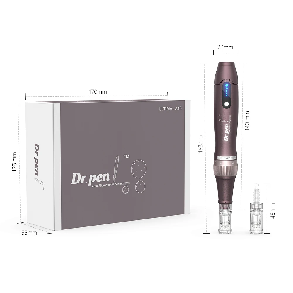 Dr. Pen Ultima A10 Con 2 Aghi Microneedling Pen Professional Micro Dermapen Microneedling Face Roller Kit Per La Cura Della Pelle