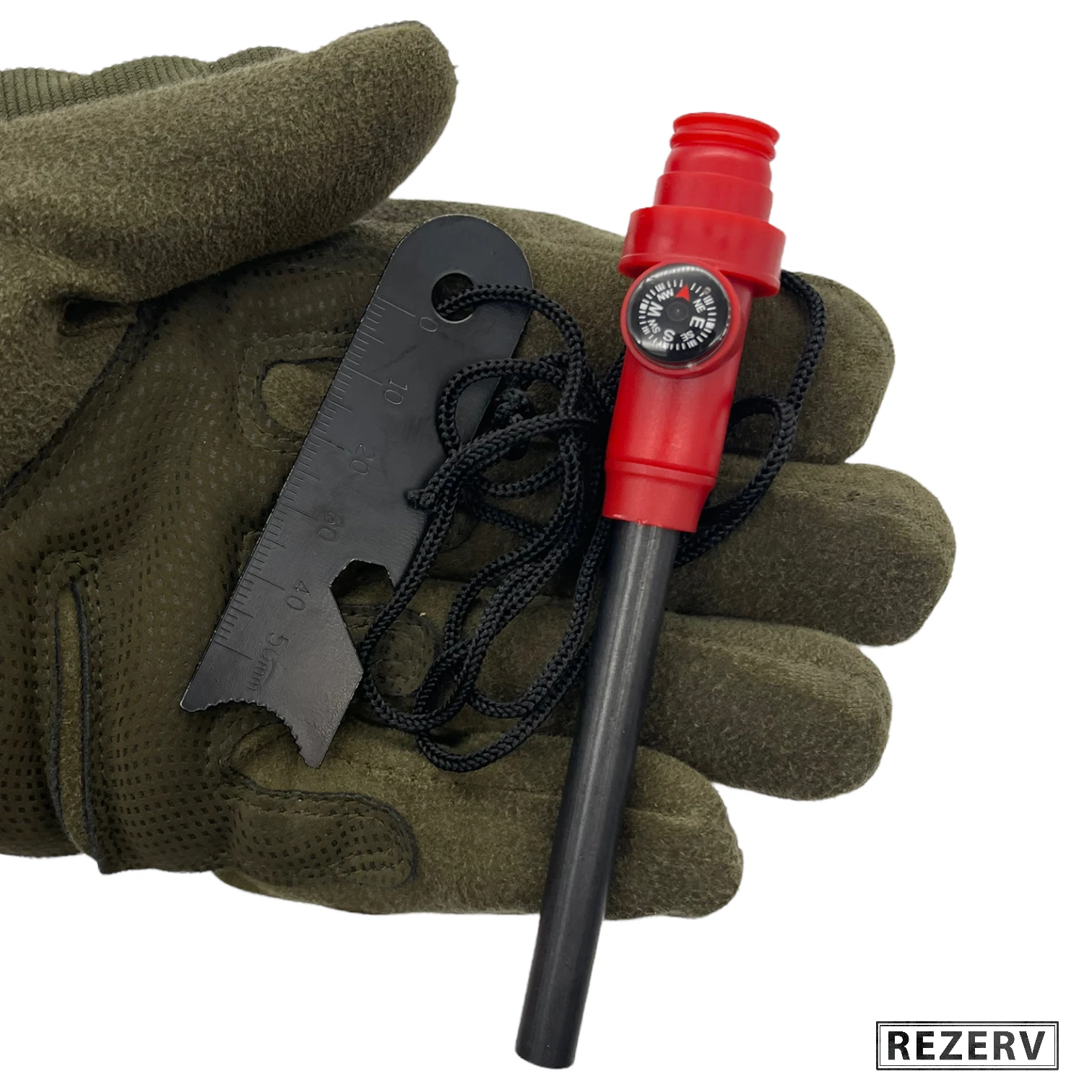 Огниво туристическое комплект №13 (7 см) +свисток +компас, для ...