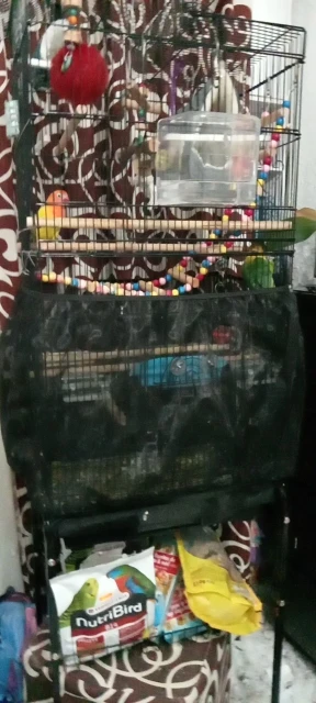 Cubierta de malla Para jaula de pájaros, falda de concha, red de fácil limpieza, protector, jaula para pájaros, malla elástica, jaula Para pájaros Para loros, Jaula Para Pajaros photo review