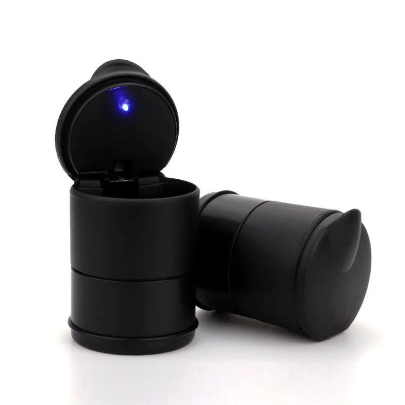 Portable Car Ashtray 1PCS with LED Light Cigarette Cigar Ash Tray Automatic Light Indicator Ashtray Smoking Accessoires portable ashtray
