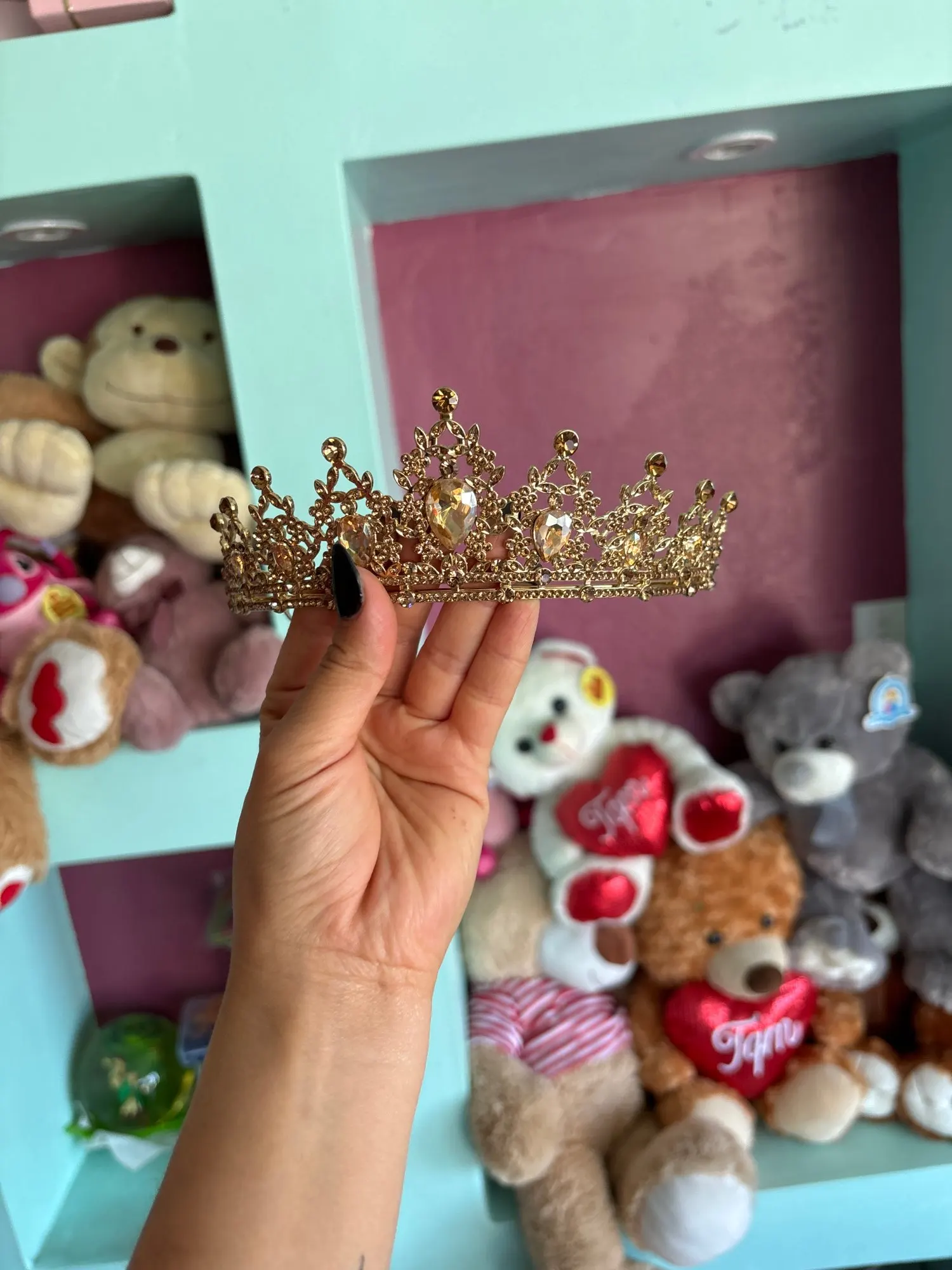 Crystal Silver Color Wedding Crown photo review