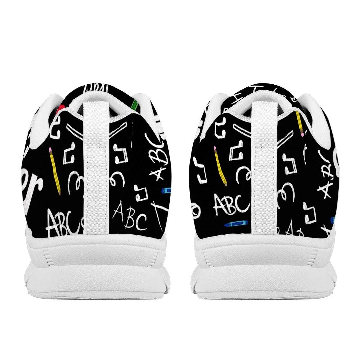 INSTANTARTS Women's Non-Slip Sneakers Musical Teacher ECG Pattern Female Casual Flats Breathable Air Sports Shoes Plus Size 48