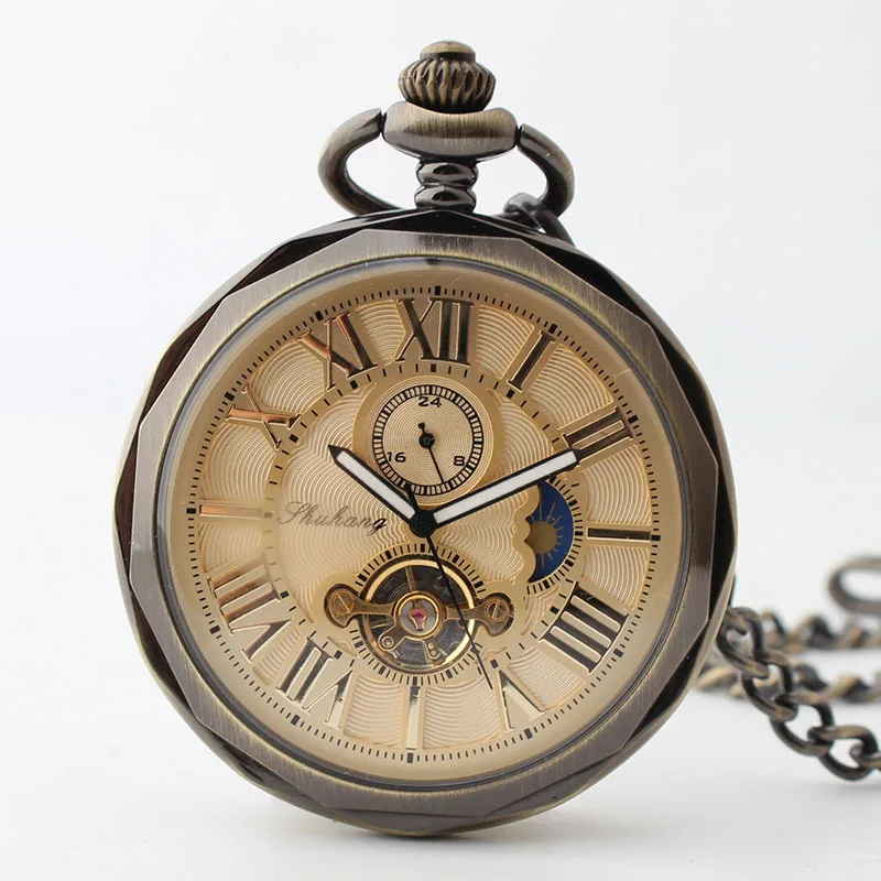 Antique London 1856's 5 Hand Small Dial Mechanical Pocket Watch Roman Number Open Face Fob Watch Gift Clock