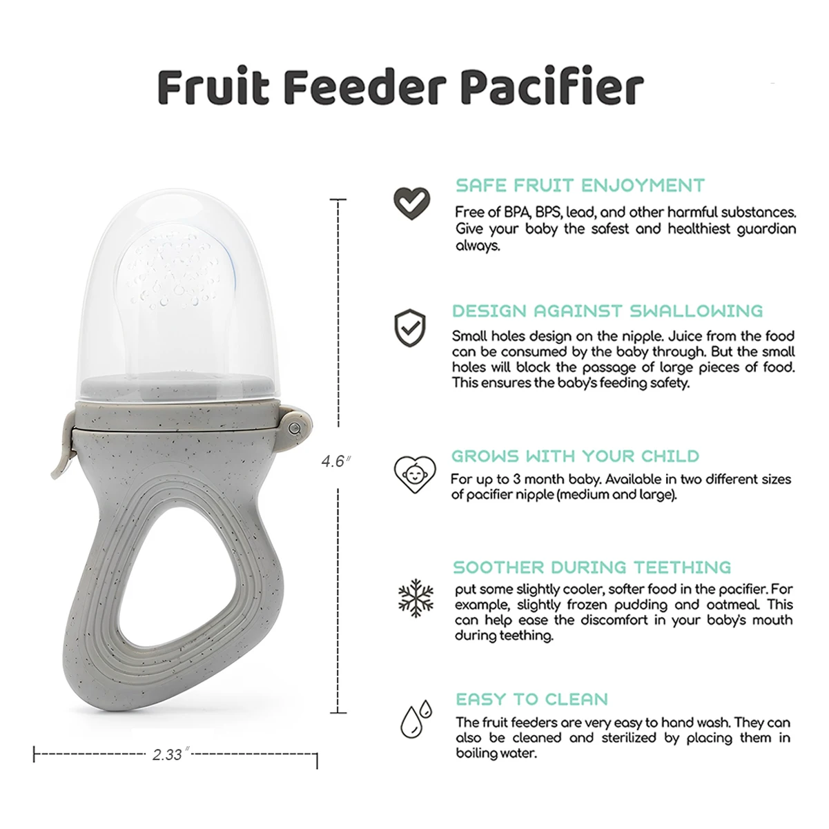 Baby Fruit Feeder Pacifier Teething Silicone Mesh Nipple Fresh Food Complementary Feeding Accessories Silicone Teether Silicone Fruit Feeder Silicone Pacifier
