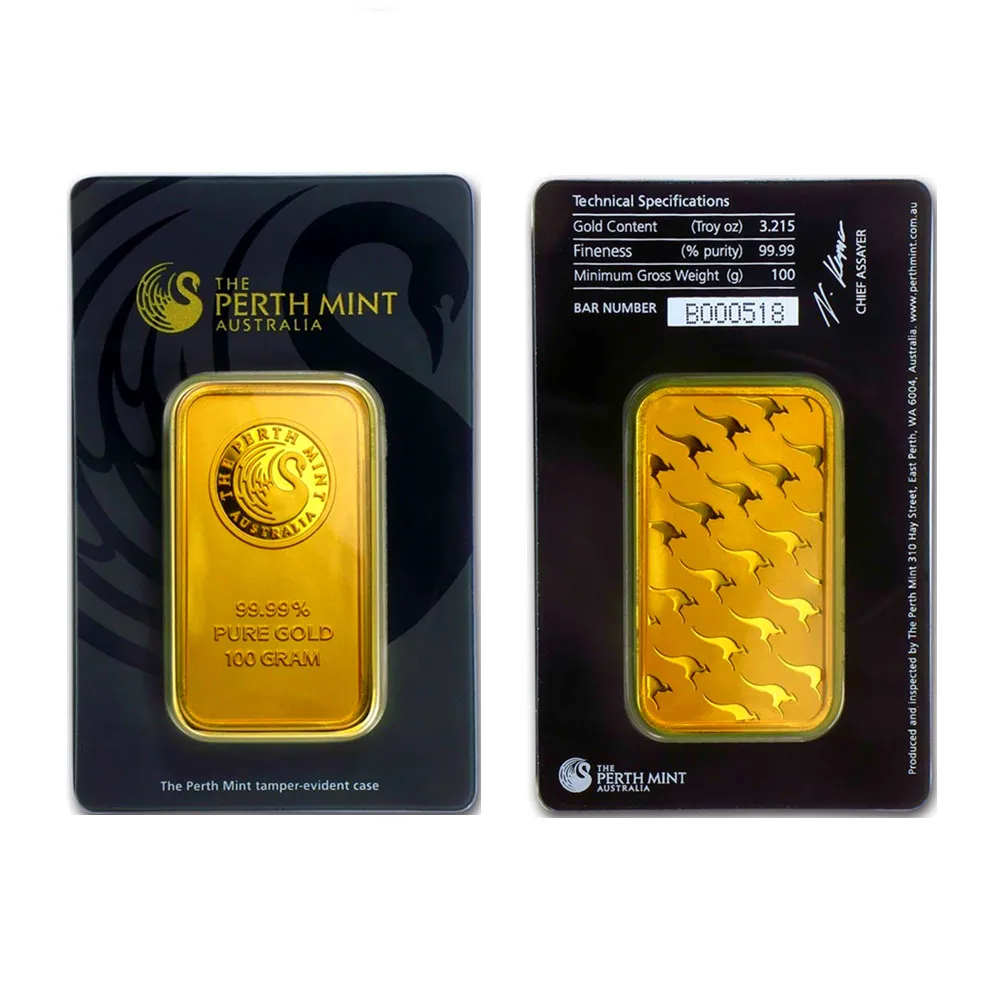 1 oz Australia Gold Bar Series Seal Packaging With An Independent Serial Number Brass Core Fake Gold Block Craft Collection Gift