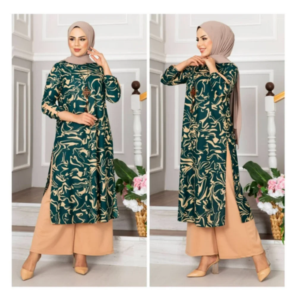 Romana Hijab Suit 2024 Muslim Abaya Hijab New Fashion Women Dress Islamic Clothing Veil Abaya Black Mink Color with Stylish Trousers 100% Quality Fabric Size Chart Compatible Accessory Gift
