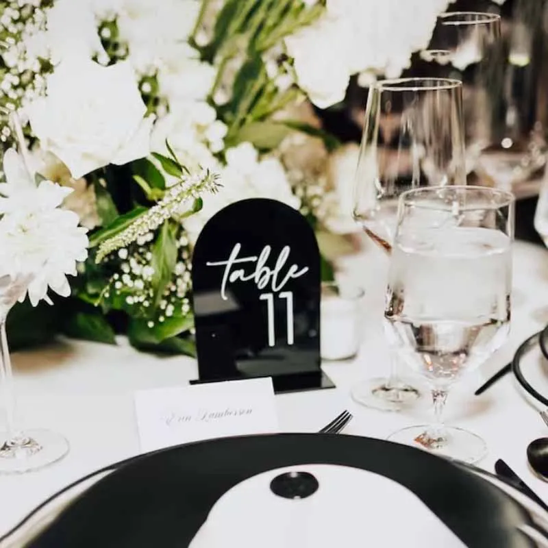Arched Shape Table Numbers Wedding Table Numbers with Stands Party Wedding Reception Decoration