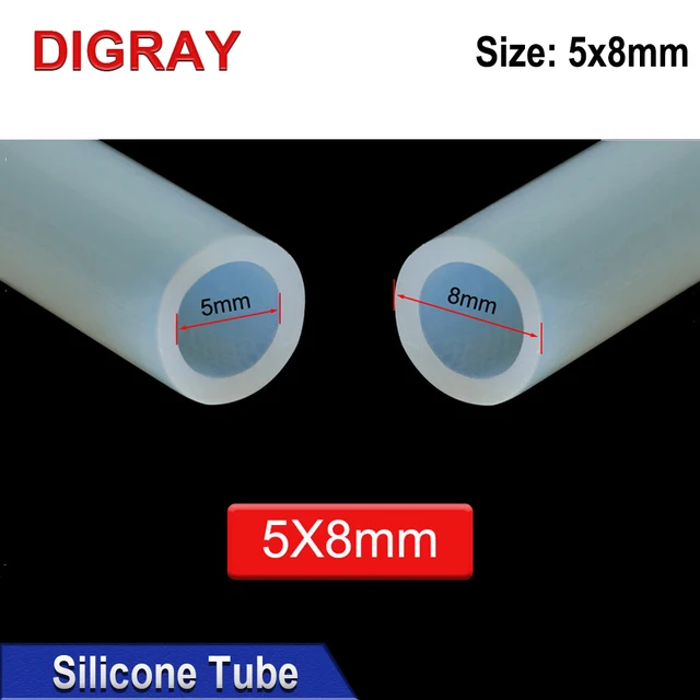 DIGRAY 20 Meters Silicone Tube 5x8mm 8x12mm Water Pipe Flexible Hose For Water Sensor & Air Pump & Water Chiller &Co2 Laser Tube 2