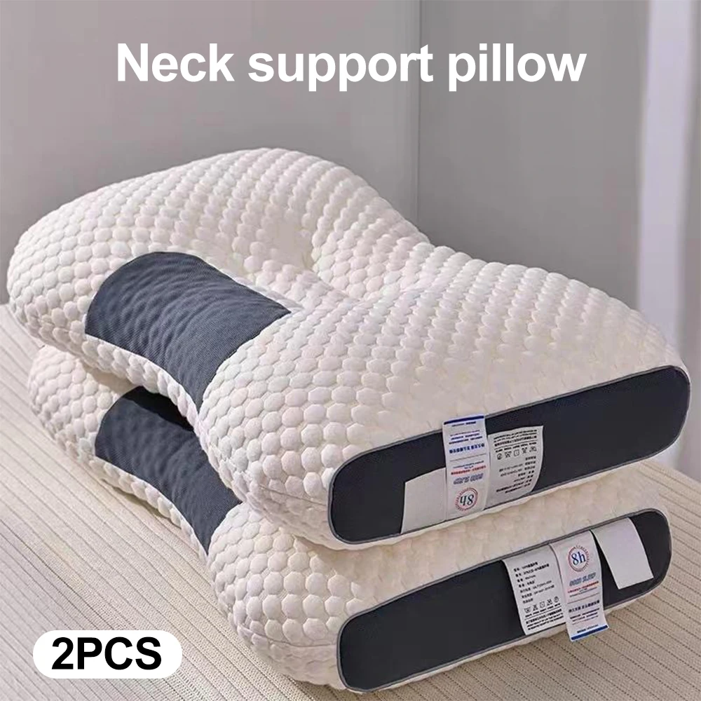 2PCS Knitted SPA Massage Neck Pillow Cervical Orthopedic Neck Pillow Soft Adjustable Ergonomic Contour Support Pillow: uk Stock, 4 Days Free Delivery, & No Order Amount limit