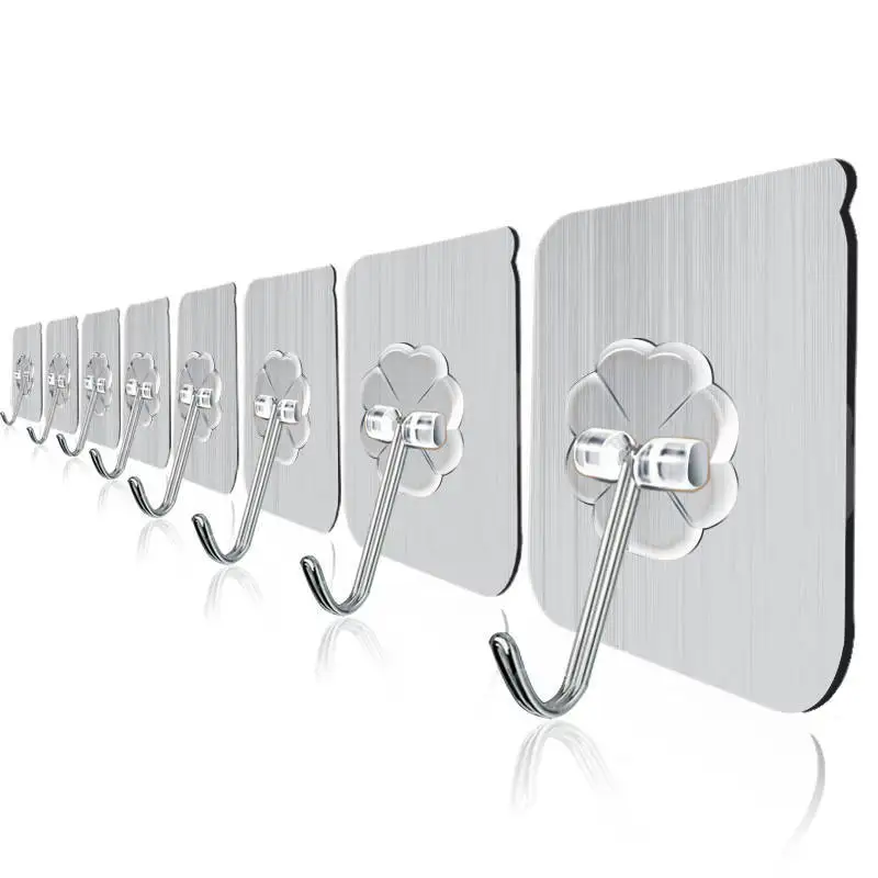 Description Picture 3 of item10-100 PcsTransparent Strong Self Adhesive Door Wall Hangers Hooks Suction Heavy Load Rack Cup Sucker For Kitchen Bathroom