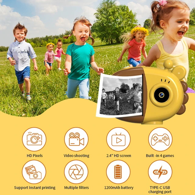Prograce– appareil Photo instantané pour enfants, impression thermique,  numérique, jouet pour filles - AliExpress