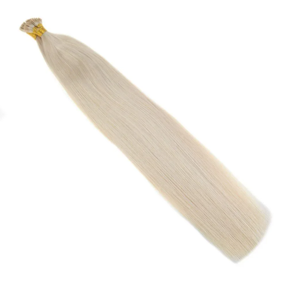LaaVoo Itip Hair Extensions Human Hair Keratin Fusion 0.8g/s Pure Color 40g&80g Brazilian Human Cold Fusion I Tip