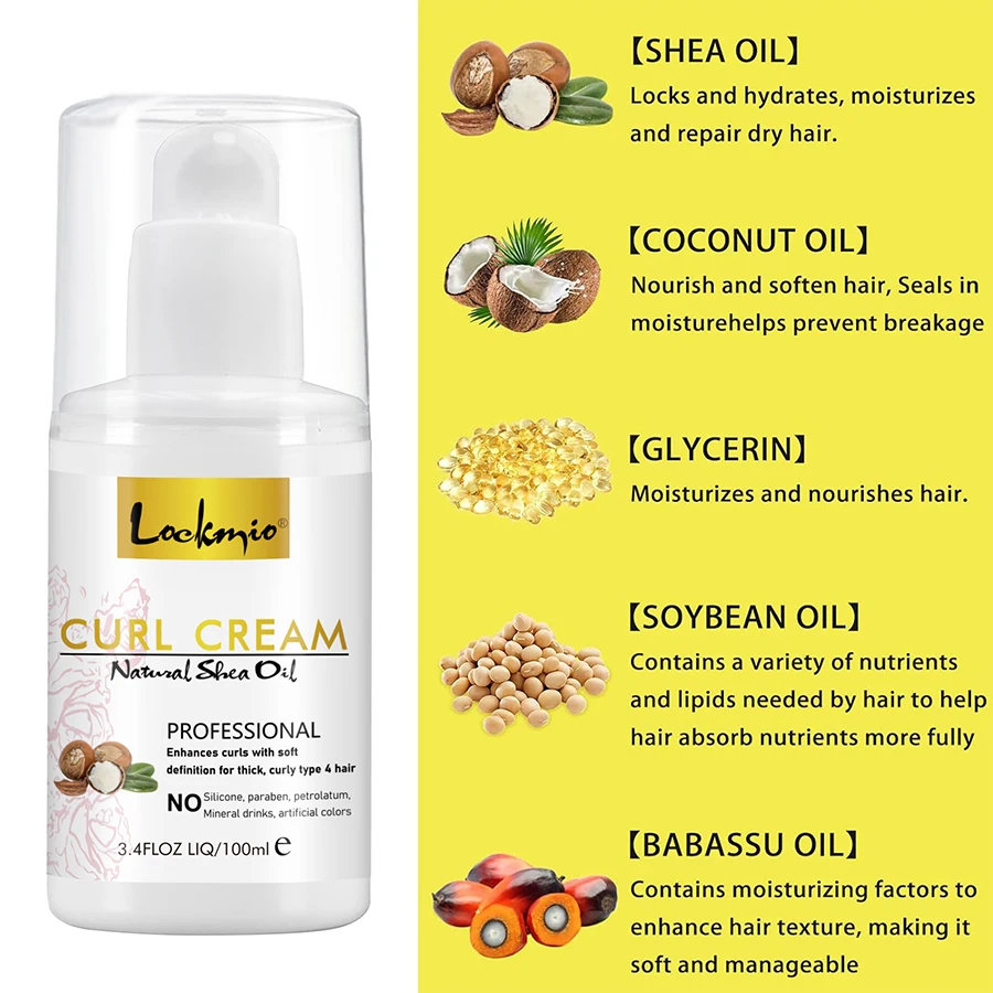 100ml Curl Defining Care Volumizing and Nourishing Curly Conditioner Volume Lift Styling Cream Enhance wavy curl cream