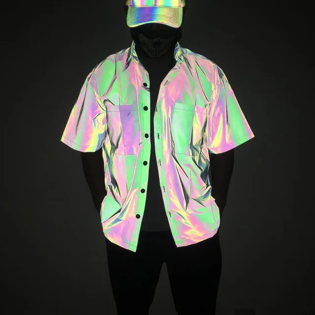 Holographic Reflective Short Sleeve Shirt 2