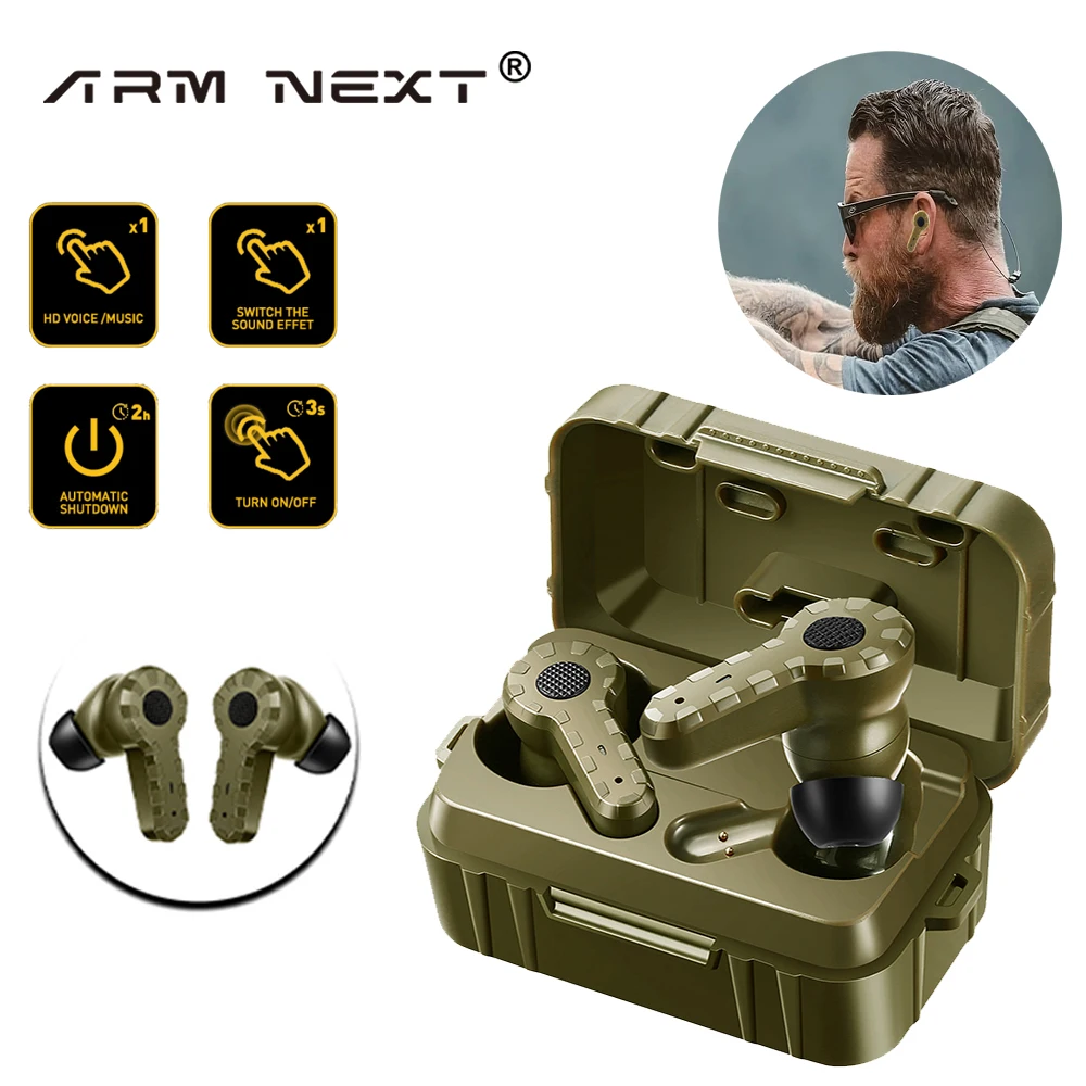 ARM NEXT Electronic Shooting Earplugs Noise Canceling Hearing Protection Earmuff Hunting Tactical Shooting Law Enforcement electronic earmuffs