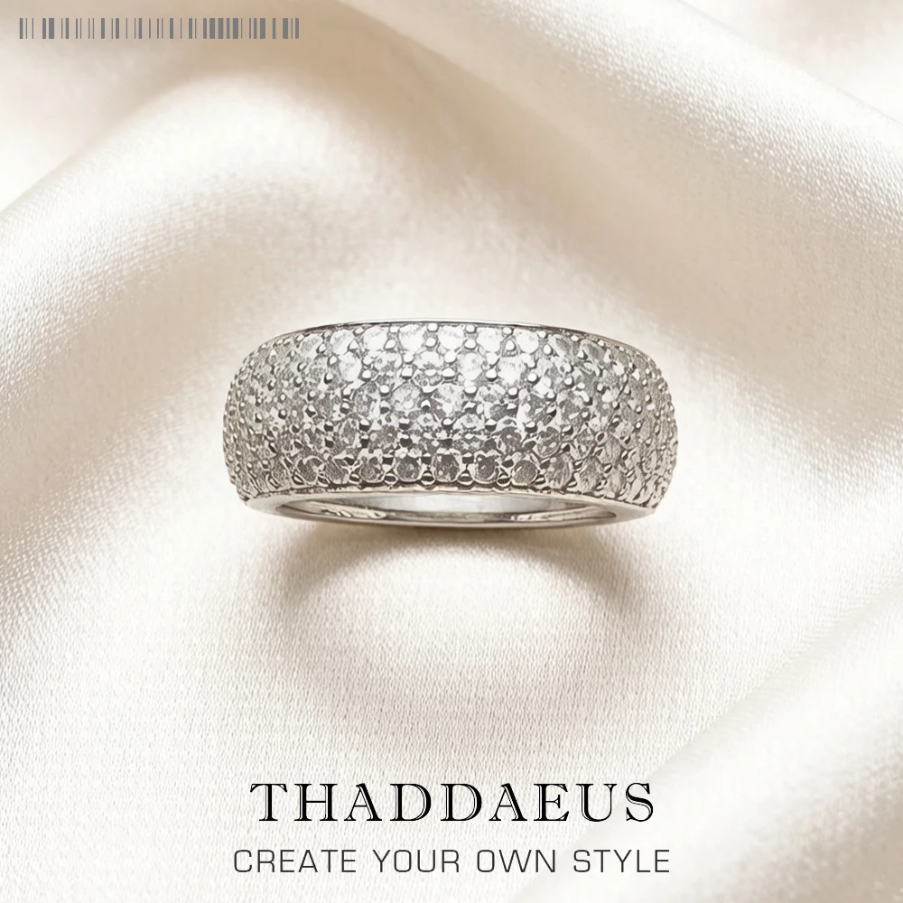 Elegant White CZ Pave Band Ring in Sterling Silver - European Style Fine Jewelry Gift