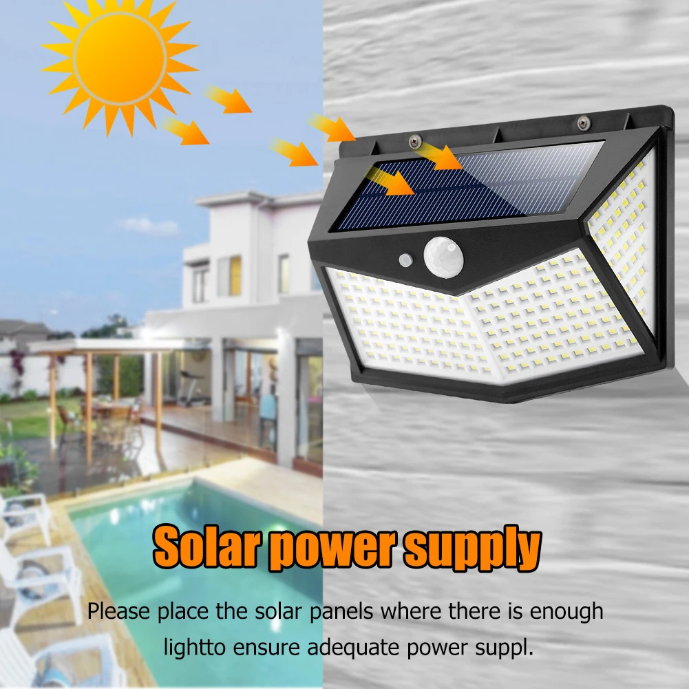 Solar Light 212LED Solar Recharged Wall Lights Outdoor Waterproof Motion Sensor Garden Spotlight Lamp For Street Path solar street light