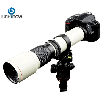 Lightdow 수동 프라임 망원 렌즈, 캐논 니콘 소니 펜탁스 올림푸스 후지 카메라용 T2 어댑터 링 포함, 500mm F8.0