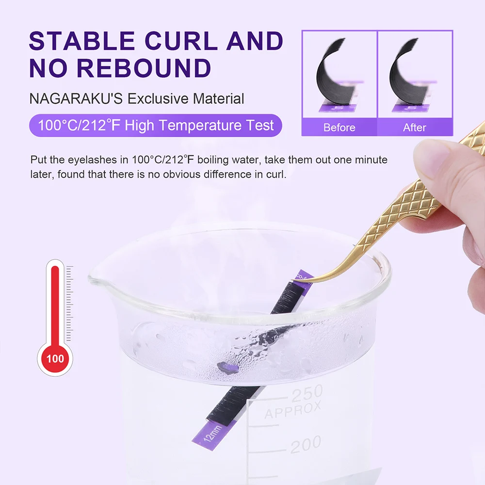 NAGARAKU 16Rows Classic Individual Eyelash Extension Lashes Matte Black Professional Soft Natural - Image 5