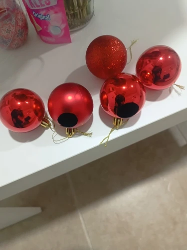 24 Uds. Bolas de Navidad de 3/4/6CM, bola grande, adornos colgantes para árbol de Navidad para decoración de fiesta, accesorios de regalos de Navidad de Año Nuevo 2025 photo review